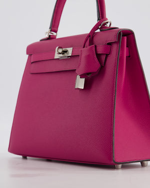*FIRE PRICE* Hermès Kelly 25 Sellier Bag in Rose Pourpre Epsom Leather with Palladium Hardware