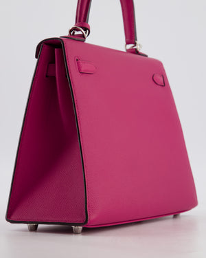 *FIRE PRICE* Hermès Kelly 25 Sellier Bag in Rose Pourpre Epsom Leather with Palladium Hardware