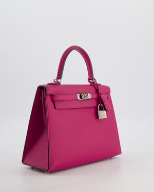 *FIRE PRICE* Hermès Kelly 25 Sellier Bag in Rose Pourpre Epsom Leather with Palladium Hardware