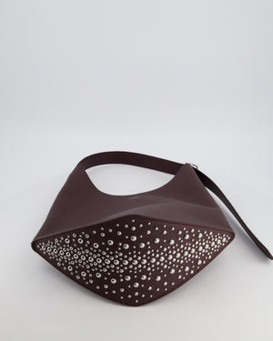 Alaïa Le Gail Large Leather Tote Bag with Adjustable Shoulder Strap with Adorned Studs and Silver Studded Base