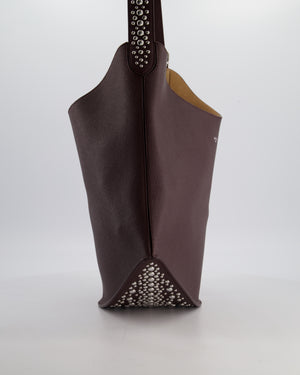Alaïa Le Gail Large Leather Tote Bag with Adjustable Shoulder Strap with Adorned Studs and Silver Studded Base