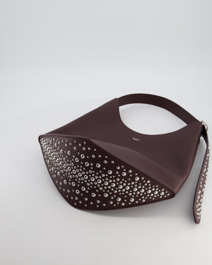 Alaïa Le Gail Large Leather Tote Bag with Adjustable Shoulder Strap with Adorned Studs and Silver Studded Base