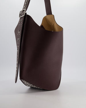 Alaïa Le Gail Large Leather Tote Bag with Adjustable Shoulder Strap with Adorned Studs and Silver Studded Base
