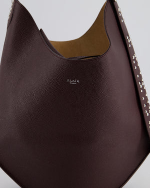 Alaïa Le Gail Large Leather Tote Bag with Adjustable Shoulder Strap with Adorned Studs and Silver Studded Base