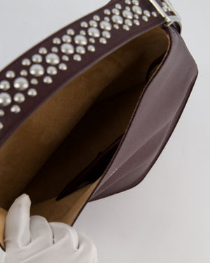 Alaïa Le Gail Large Leather Tote Bag with Adjustable Shoulder Strap with Adorned Studs and Silver Studded Base