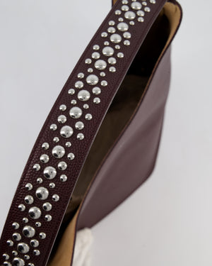 Alaïa Le Gail Large Leather Tote Bag with Adjustable Shoulder Strap with Adorned Studs and Silver Studded Base