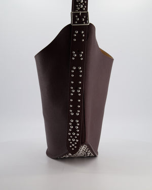 Alaïa Le Gail Large Leather Tote Bag with Adjustable Shoulder Strap with Adorned Studs and Silver Studded Base