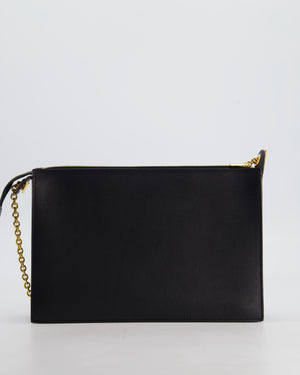 Celine Black, White, and Green Tricolour Leather Pocket Envelope Zip Crossbody Bag with Gold Hardware