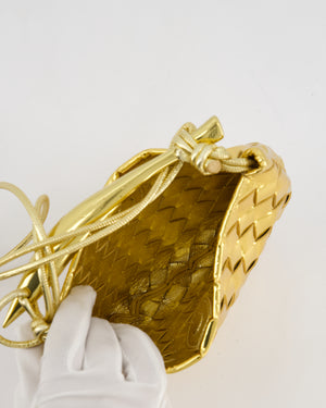 Bottega Veneta Gold Mini Sardine Intrecciato Leather Bag with Gold Hardware RRP £2,750