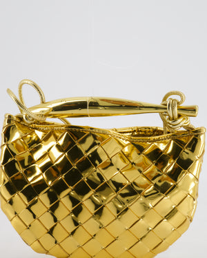 Bottega Veneta Gold Mini Sardine Intrecciato Leather Bag with Gold Hardware RRP £2,750