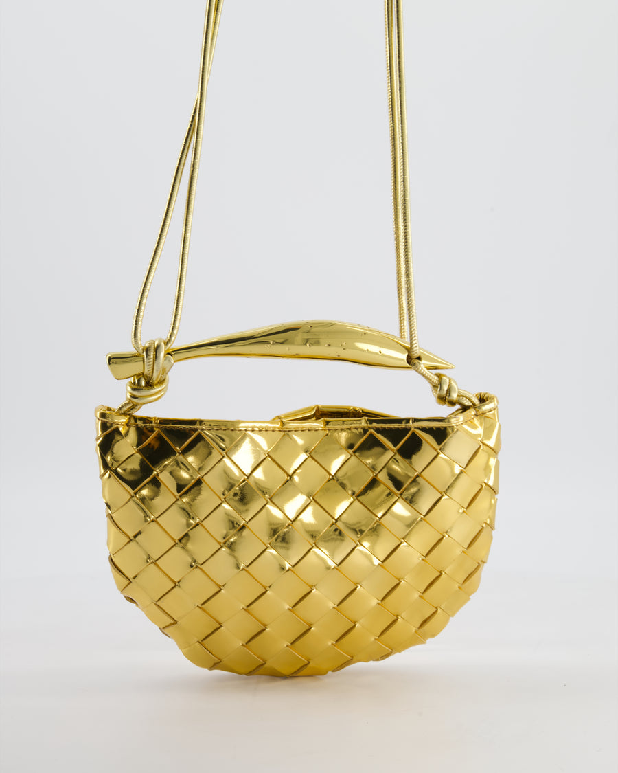Bottega Veneta Gold Mini Sardine Intrecciato Leather Bag with Gold Hardware RRP £2,750