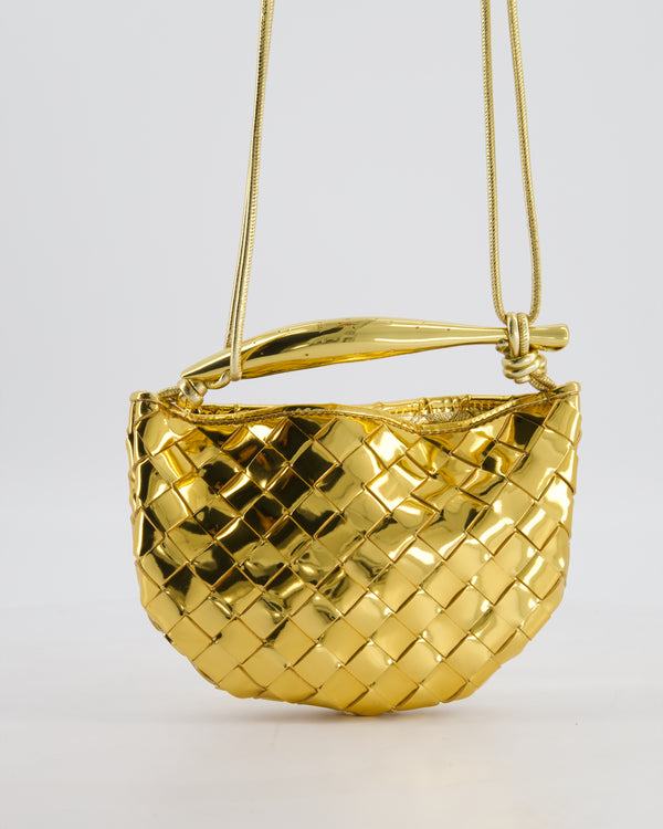 Bottega Veneta Gold Mini Sardine Intrecciato Leather Bag with Gold Hardware RRP £2,750