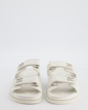 Chanel 24P Cream Leather Backless Dad Sandals Size EU 39