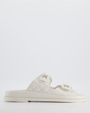 Chanel 24P Cream Leather Backless Dad Sandals Size EU 39