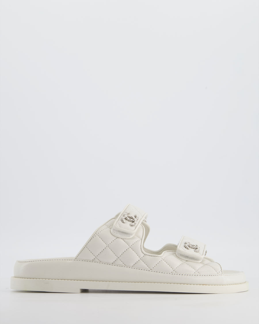 Chanel 24P Cream Leather Backless Dad Sandals Size EU 39