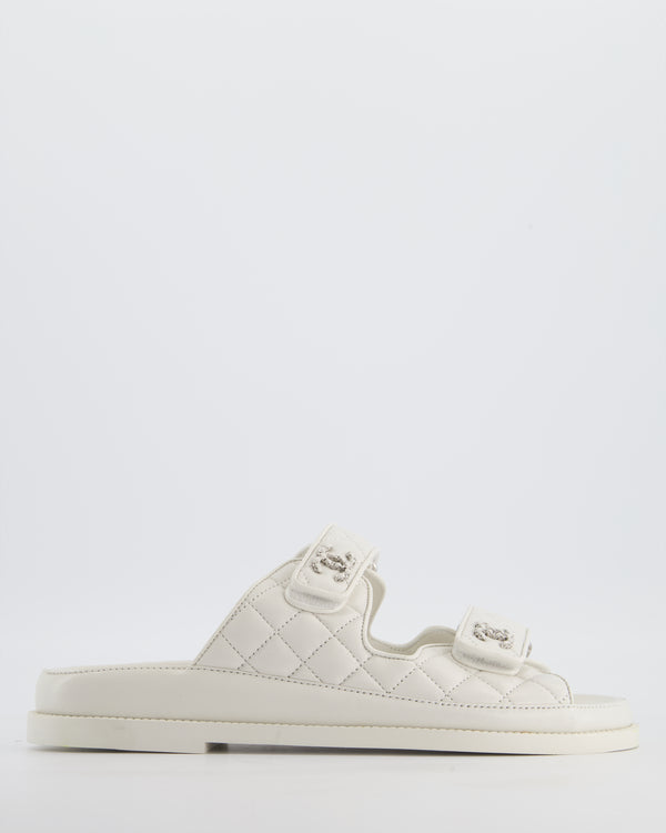 Chanel 24P Cream Leather Backless Dad Sandals Size EU 39