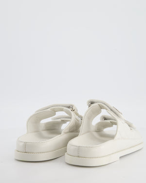 Chanel 24P Cream Leather Backless Dad Sandals Size EU 39