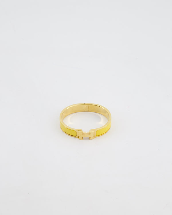 Hermès Clic H Bracelet in Yellow Enamel with Gold Hardware