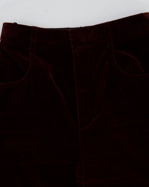 Saint Laurent Burgundy Velvet Blazer and Tailored Trouser Set Size FR 34 (UK 6)