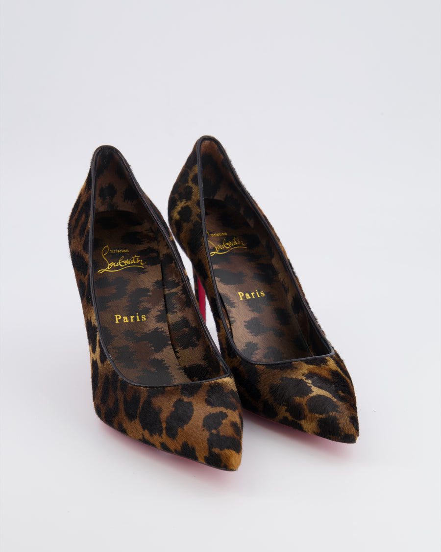 Christian Louboutin Brown Leopard Print Ponyhair Heeled Pumps Size EU 39