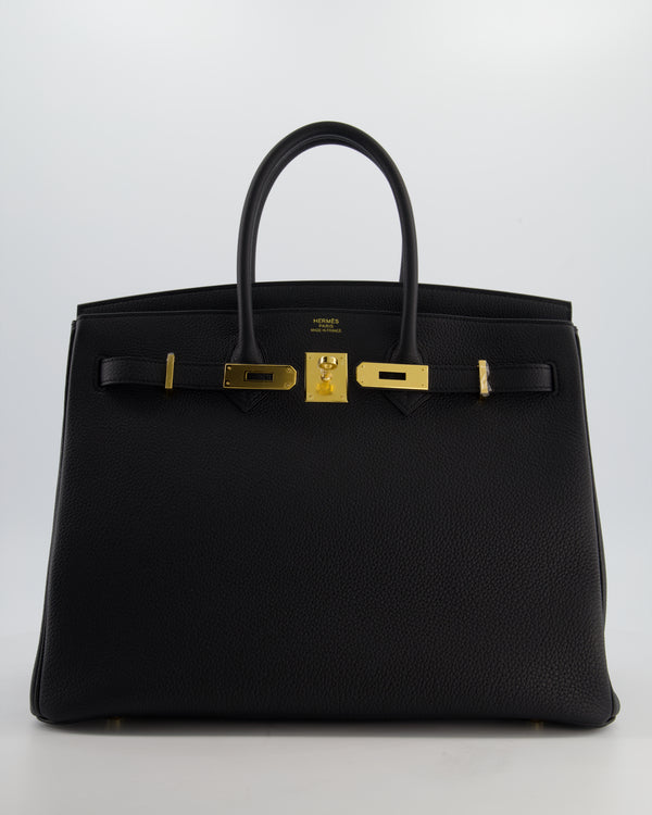Hermès Birkin 35 Retourne Bag in Noir Togo Leather with Gold Hardware