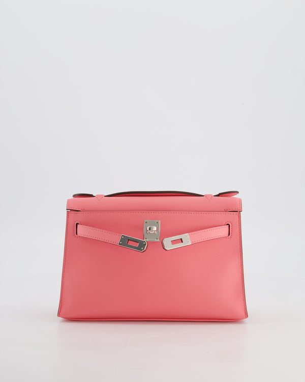 Hermès Kelly Pochette Bag in Rose D'Ete Swift Leather with Palladium Hardware