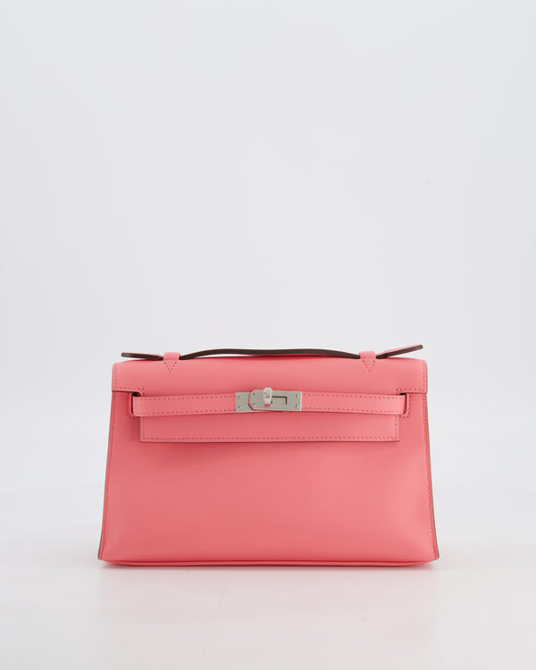 Hermès Kelly Pochette Bag in Rose D'Ete Swift Leather with Palladium Hardware