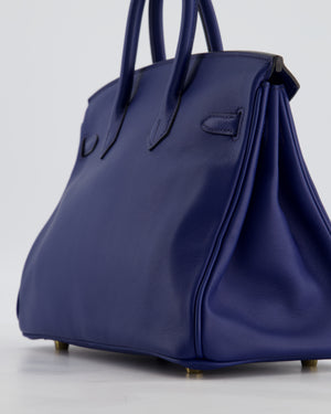 Hermès Birkin 25 Retourne Bag in Bleu Saphir Swift Leather with Gold Hardware