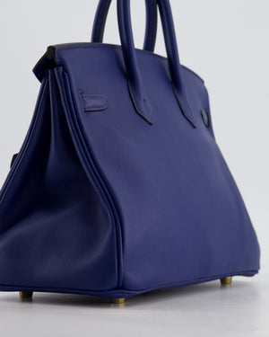Hermès Birkin 25 Retourne Bag in Bleu Saphir Swift Leather with Gold Hardware