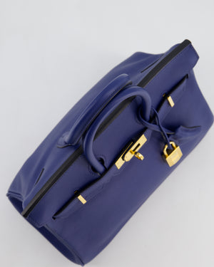 Hermès Birkin 25 Retourne Bag in Bleu Saphir Swift Leather with Gold Hardware