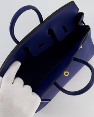 Hermès Birkin 25 Retourne Bag in Bleu Saphir Swift Leather with Gold Hardware