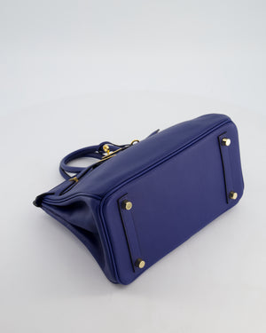Hermès Birkin 25 Retourne Bag in Bleu Saphir Swift Leather with Gold Hardware