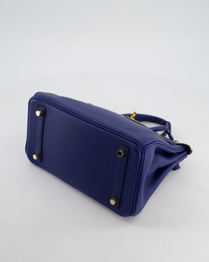 Hermès Birkin 25 Retourne Bag in Bleu Saphir Swift Leather with Gold Hardware