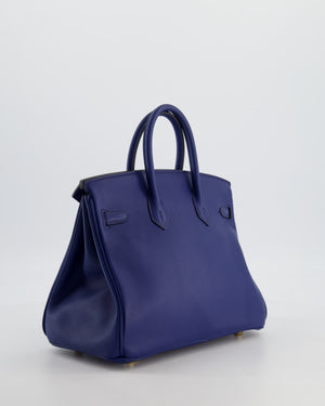 Hermès Birkin 25 Retourne Bag in Bleu Saphir Swift Leather with Gold Hardware
