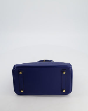 Hermès Birkin 25 Retourne Bag in Bleu Saphir Swift Leather with Gold Hardware