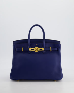 Hermès Birkin 25 Retourne Bag in Bleu Saphir Swift Leather with Gold Hardware
