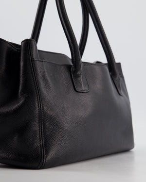 Chanel Vintage Black Executive Reissue Tote Bag in Calfskin Leather with Silver Hardware