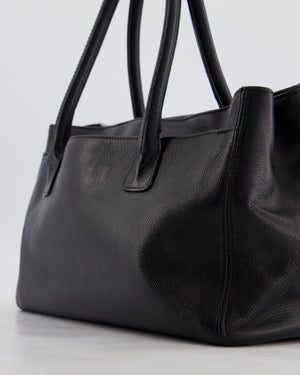 Chanel Vintage Black Executive Reissue Tote Bag in Calfskin Leather with Silver Hardware