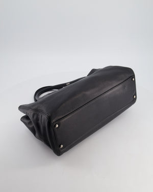 Chanel Vintage Black Executive Reissue Tote Bag in Calfskin Leather with Silver Hardware