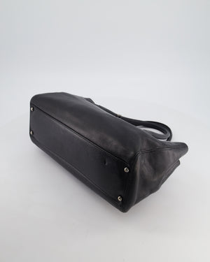 Chanel Vintage Black Executive Reissue Tote Bag in Calfskin Leather with Silver Hardware