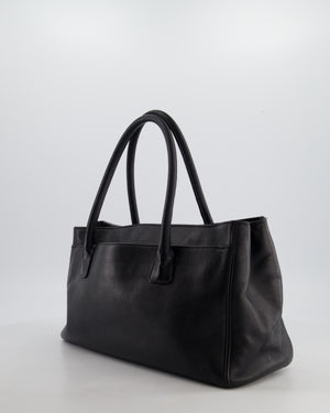 Chanel Vintage Black Executive Reissue Tote Bag in Calfskin Leather with Silver Hardware