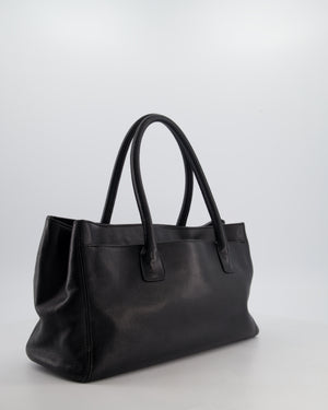 Chanel Vintage Black Executive Reissue Tote Bag in Calfskin Leather with Silver Hardware