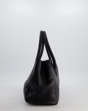 Chanel Vintage Black Executive Reissue Tote Bag in Calfskin Leather with Silver Hardware