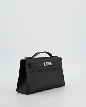 *RARE* Hermès Mini Kelly Pochette Bag in Noir Swift Leather with Palladium Hardware
