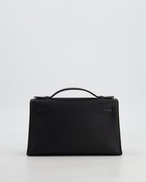 *RARE* Hermès Mini Kelly Pochette Bag in Noir Swift Leather with Palladium Hardware