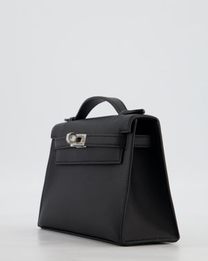 *RARE* Hermès Mini Kelly Pochette Bag in Noir Swift Leather with Palladium Hardware
