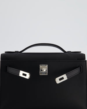 *RARE* Hermès Mini Kelly Pochette Bag in Noir Swift Leather with Palladium Hardware