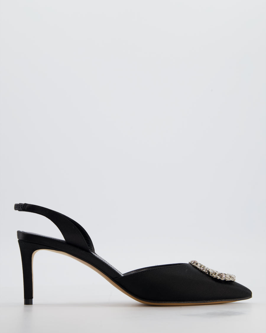 Louis Vuitton MET Satin Black Heeled Slingbacks Size EU 37 RRP £1,080