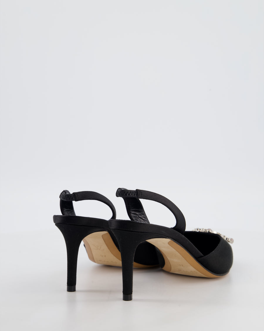 Louis Vuitton MET Satin Black Heeled Slingbacks Size EU 37 RRP £1,080
