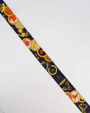 Christian Dior Silk Astrology Navy and Orange Twilly